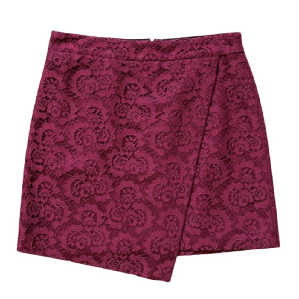 MADEWELL Faux Wrap Mini Skirt - Raspberry
